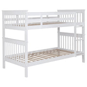 Chapman Wood Twin Over Twin Bunk Bed with Mattress White - 460244N-SM