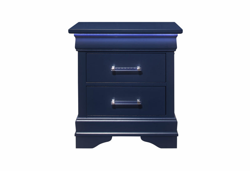 Charlie Blue Twin Bed, Dresser, Mirror, & Nightstand - CHARLIE-BLUE-TB+DR+MR+NS