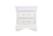 Charlie White Nightstand With Led - Gate FurnitureNightstand