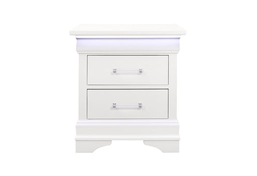Charlie White Nightstand With Led - Gate FurnitureNightstand