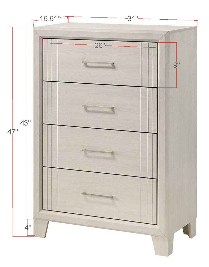 Charlie White Panel Bedroom Set - Gate FurnitureBedroom Set