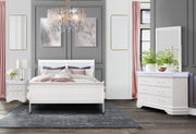 Charlie White Queen Bed With Led - Gate FurnitureQueen Bed