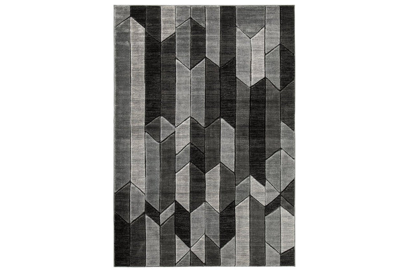Chayse Black/Gray 6'6" x 9'6" Rug - Gate FurnitureRugs