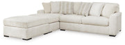 Chessington 2-Piece Sectional with Ottoman in Ivory - PKG018570