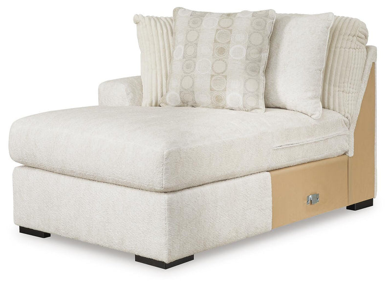 Chessington 2-Piece Sectional with Ottoman in Ivory - PKG018570