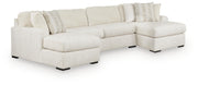 Chessington Ivory 3-Piece Sectional with Double Chaise - 61904S6
