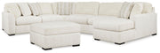 Chessington Ivory 4-Piece Sectional and Oversized Accent Ottoman - 61904U1