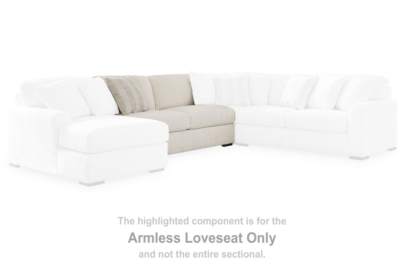 Chessington Ivory Armless Loveseat - 6190434