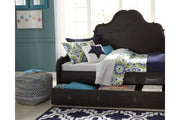 Chevron Blue Pouf - A1000445 - Gate Furniture