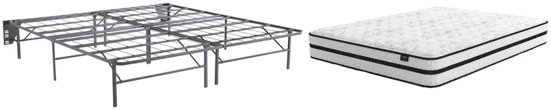 Chime 10 Inch Hybrid 10 Inch Hybrid Mattress with Foundation in White - PKG008812