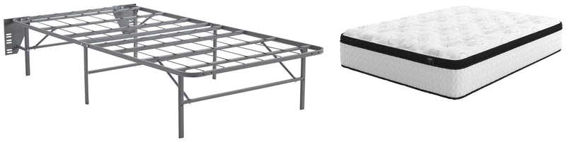 Chime 12 Inch Hybrid 12 Inch Hybrid Mattress with Foundation in White - PKG008805
