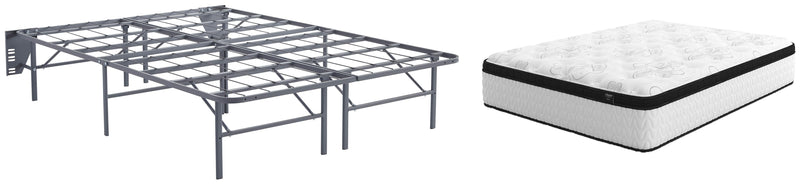 Chime 12 Inch Hybrid 12 Inch Hybrid Mattress with Foundation in White - PKG008806
