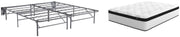 Chime 12 Inch Hybrid 12 Inch Hybrid Mattress with Foundation in White - PKG008808