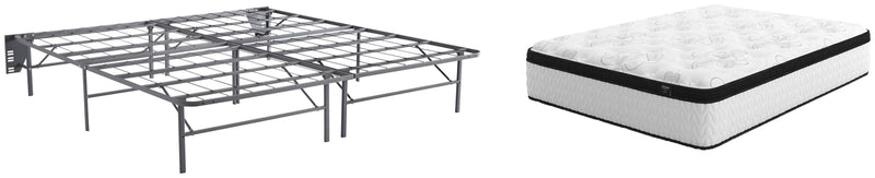 Chime 12 Inch Hybrid 12 Inch Hybrid Mattress with Foundation in White - PKG008808