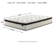 Chime 12 Inch Hybrid White California King Mattress and Foundation Set - M697M1