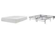 Chime 12 Inch Memory Foam Mattress with Foundation in White - PKG009855