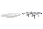 Chime 8 Inch Memory Foam Mattress with Foundation in White - PKG009846