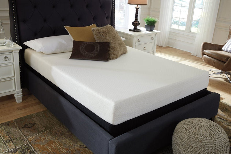 Chime 8 Inch Memory Foam White Queen Mattress in a Box - Gate FurnitureQueen Mattress