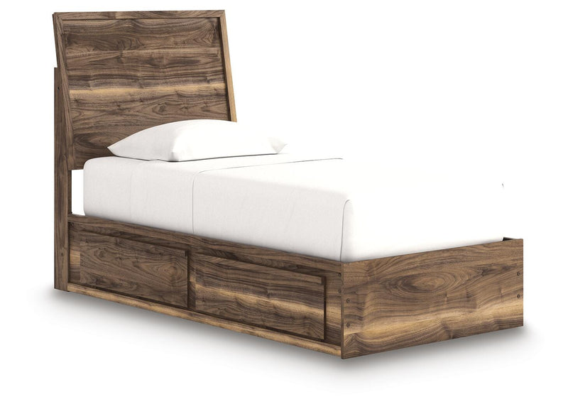 Chirason Twin Panel Bed with Storage, Dresser and Mirror - PCB3367B30