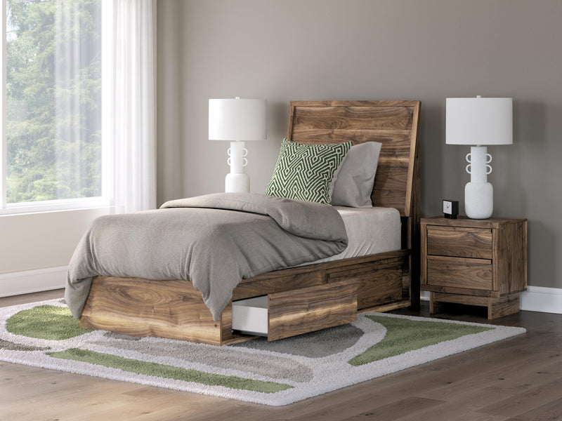 Chirason Twin Panel Bed with Storage, Dresser and Mirror - PCB3367B30