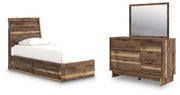 Chirason Twin Panel Bed with Storage, Dresser and Mirror - PCB3367B30
