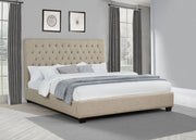 Chloe Upholstered California King Panel Bed Oatmeal - 300007KW