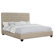 Chloe Upholstered Eastern King Panel Bed Oatmeal - 300007KE