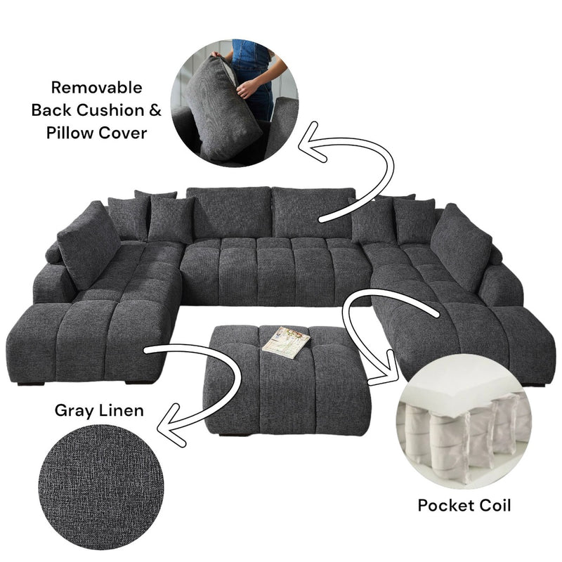 Chosen Sectional Sofa w/6 Pillows - LV02840
