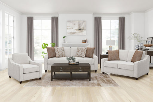 Christine 3-piece Upholstered Sloped Arm Sofa Set Beige - 552061-S3
