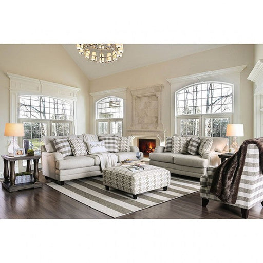 Christine Light Gray/Pattern Ottoman - SM8280-OT