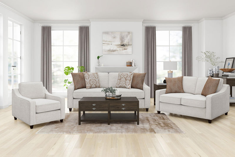 Christine Upholstered Sloped Arm Accent Chair Beige - 552063
