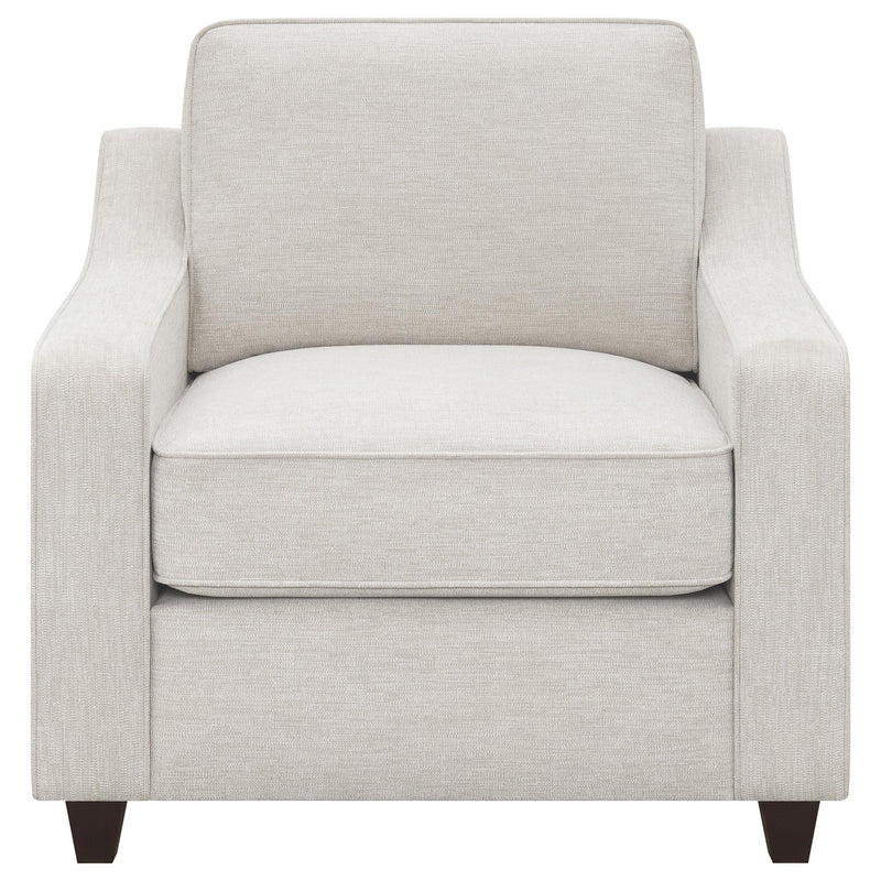 Christine Upholstered Sloped Arm Accent Chair Beige - 552063
