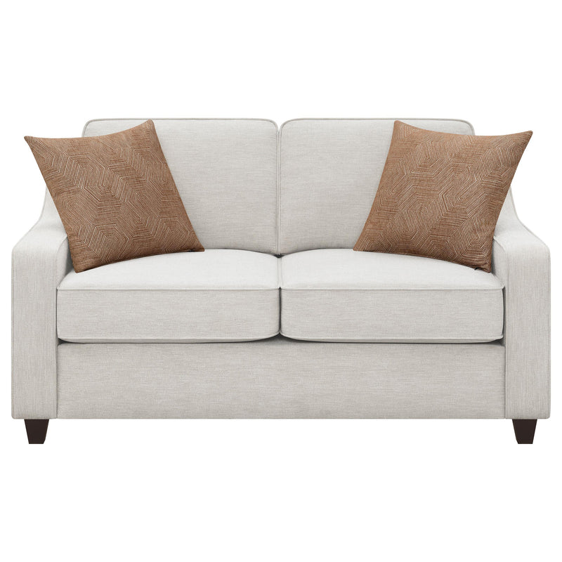 Christine Upholstered Sloped Arm Loveseat Beige - 552062