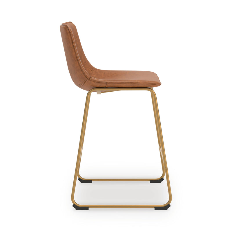 Ciabori Brown/Gold Counter Height Barstool, Set of 2 - PCD373-224