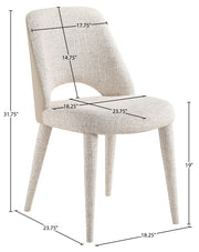 Cici Fabric Upholstered Dining Chair in Beige, Set of 2 - 88010Beige-C