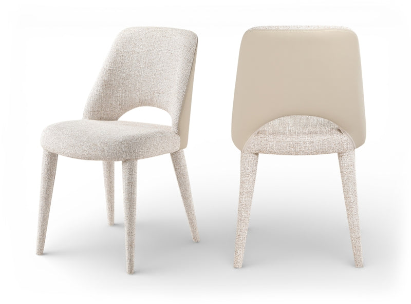 Cici Fabric Upholstered Dining Chair in Beige, Set of 2 - 88010Beige-C