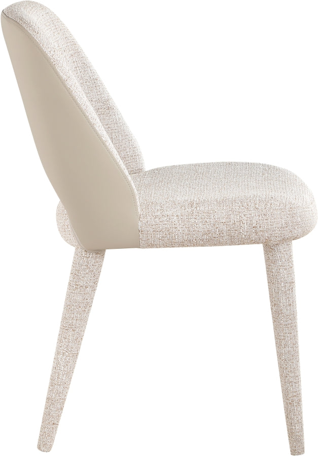 Cici Fabric Upholstered Dining Chair in Beige, Set of 2 - 88010Beige-C