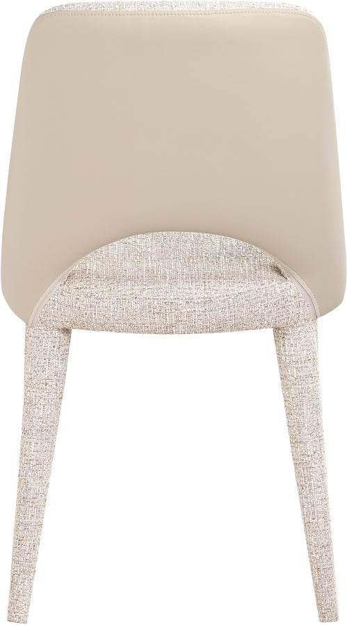 Cici Fabric Upholstered Dining Chair in Beige, Set of 2 - 88010Beige-C