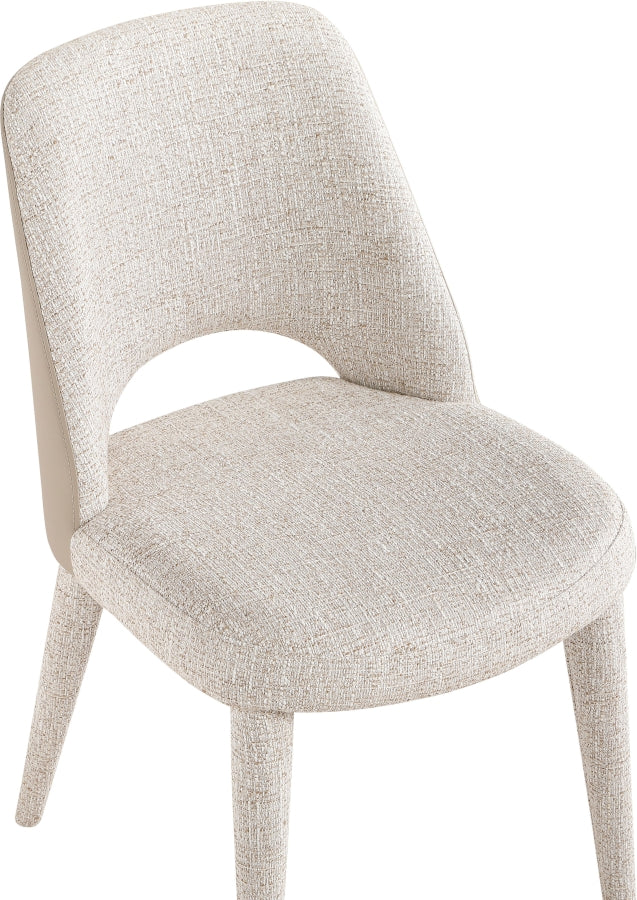 Cici Fabric Upholstered Dining Chair in Beige, Set of 2 - 88010Beige-C