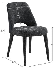 Cici Fabric Upholstered Dining Chair in Black, Set of 2 - 88010Black-C