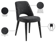 Cici Fabric Upholstered Dining Chair in Black, Set of 2 - 88010Black-C