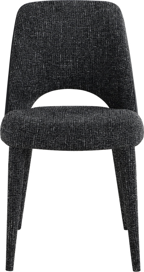 Cici Fabric Upholstered Dining Chair in Black, Set of 2 - 88010Black-C