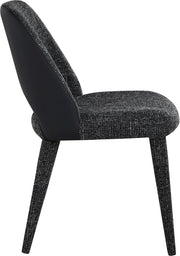 Cici Fabric Upholstered Dining Chair in Black, Set of 2 - 88010Black-C