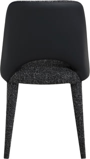 Cici Fabric Upholstered Dining Chair in Black, Set of 2 - 88010Black-C