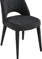 Cici Fabric Upholstered Dining Chair in Black, Set of 2 - 88010Black-C