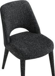 Cici Fabric Upholstered Dining Chair in Black, Set of 2 - 88010Black-C