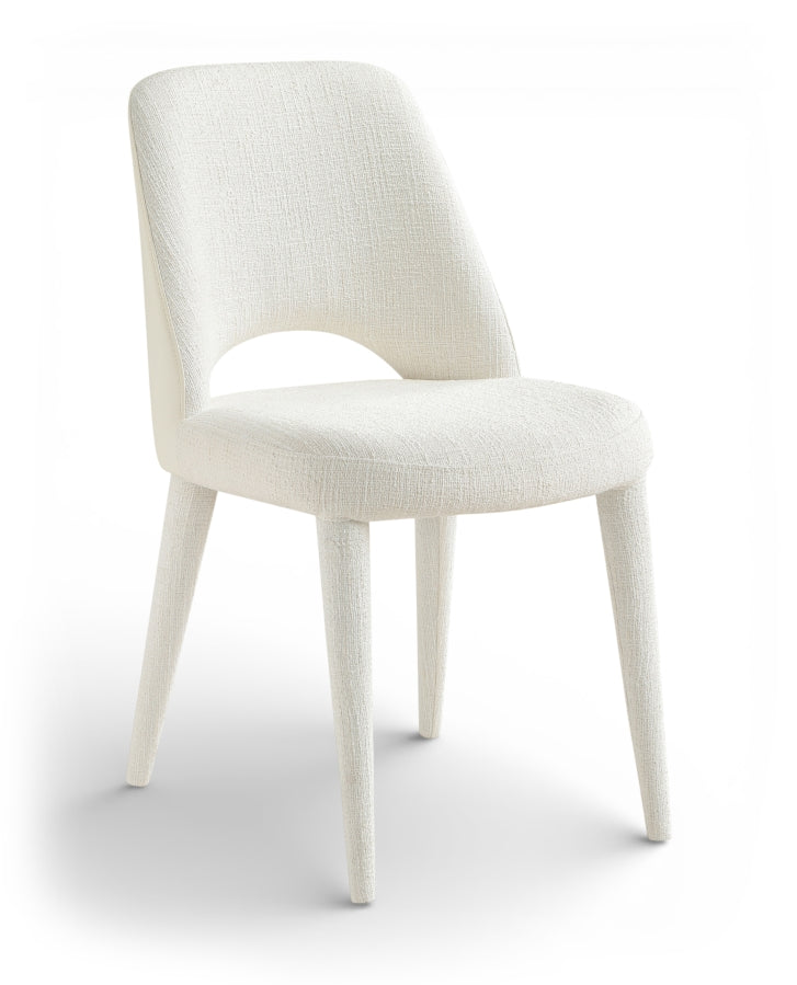 Cici Fabric Upholstered Dining Chair in Cream, Set of 2 - 88010Cream-C
