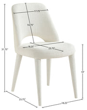 Cici Fabric Upholstered Dining Chair in Cream, Set of 2 - 88010Cream-C