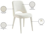 Cici Fabric Upholstered Dining Chair in Cream, Set of 2 - 88010Cream-C
