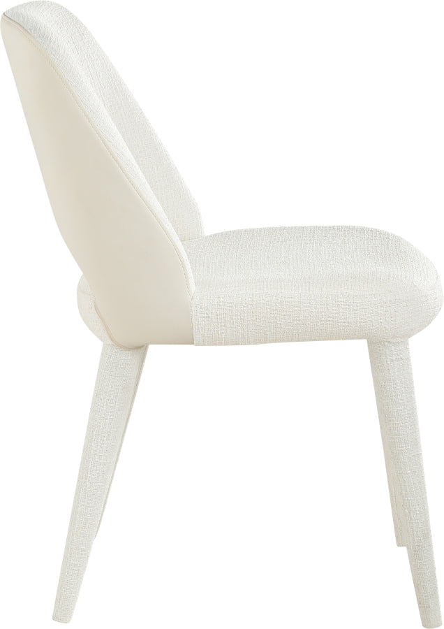Cici Fabric Upholstered Dining Chair in Cream, Set of 2 - 88010Cream-C